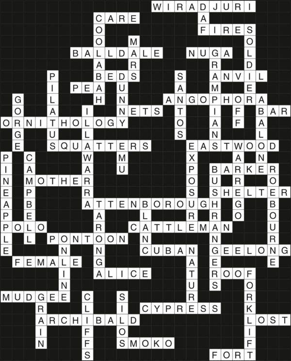 Crossword Solution No 64 Outback Magazine : R M Williams