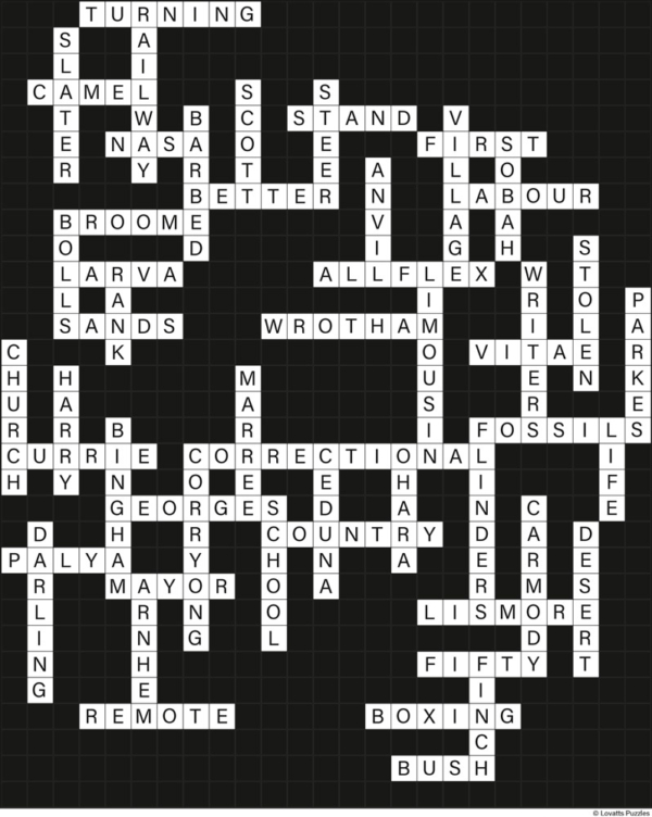 Crossword Solution No 78 Outback Magazine : R M Williams