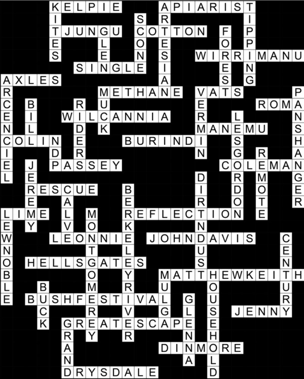 Crossword Solution No 45 Outback Magazine : R M Williams